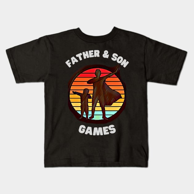 Father & Son Games Kids T-Shirt by PersianFMts